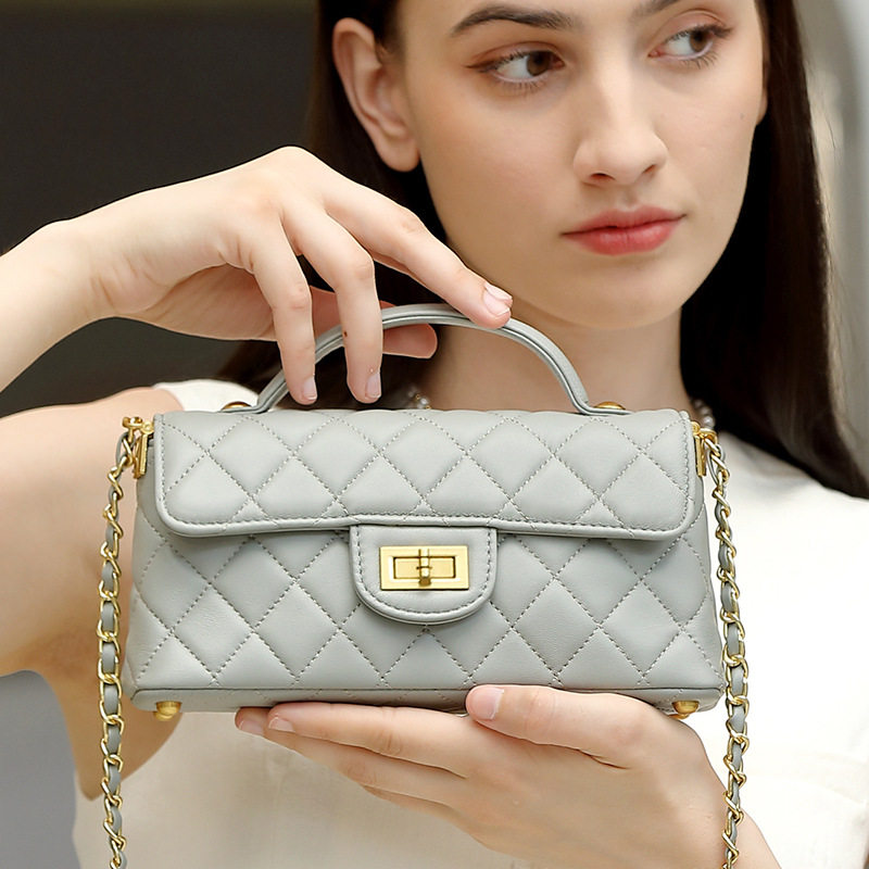 小香风链条轻奢时尚女士真皮女包2025新款手提单肩斜挎包菱格包,箱包皮具/热销女包/男包,通用款女包,淘宝优惠券,粉丝福利购,淘宝优惠卷