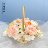 艺术插花舞蹈篮藤编花篮舞蹈道具手提篮广场舞花篮子竹编跳舞篮