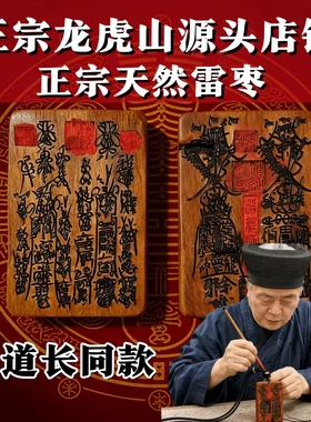 张会长同款龙虎山雷击木护身牌