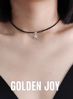 尖晶石S925纯银小花朵锆石小众时尚酷辣锁骨气质颈圈项链choker
