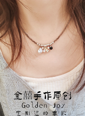 原创天然巴洛克珍珠925银花朵小众设计感高级感甜酷天然水晶项链