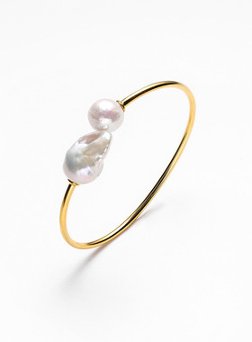 925银气质巴洛克珍珠手镯女2024