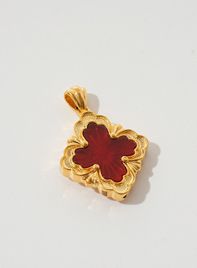 18K金扣头925银链吊坠项链简约四