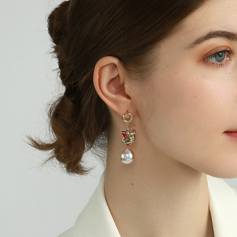 醒狮不对称国潮耳环2022新款潮高