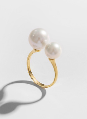 925银淡水珍珠小灯泡设计戒指开