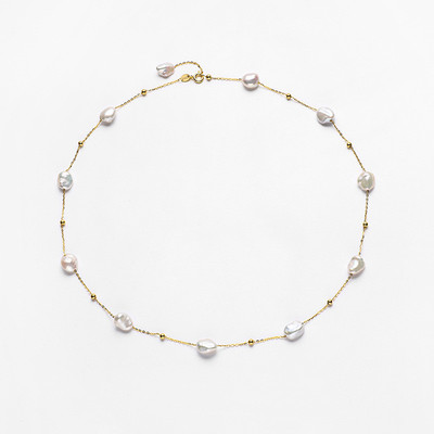 925银满天星项链天然淡水珍珠短