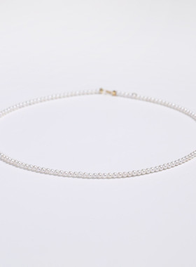 18K金正品小米珠项链带北大证书