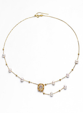 璀璨之恋满天星颈链欧泊淡水珍珠