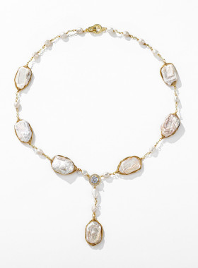 巴洛克淡水珍珠项链女2024年新款