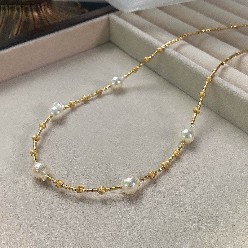 天然淡水珍珠短款项链简约满天星韩国版锁骨链衬衫配饰网红颈链女