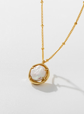 简约巴洛克淡水珍珠项链优雅复古