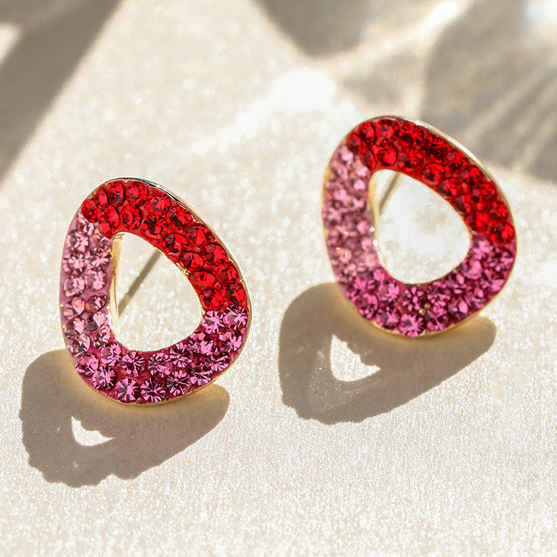 925银针简约时尚耳钉2024年新款潮耳饰女不规则网红创意性感耳环