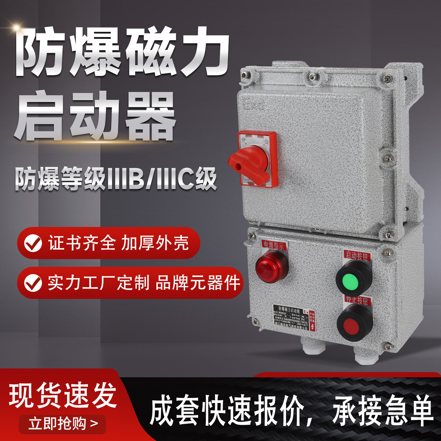 防爆磁力启动器一路带总开关IIIBIIIC级配电箱风机水泵电机控制箱
