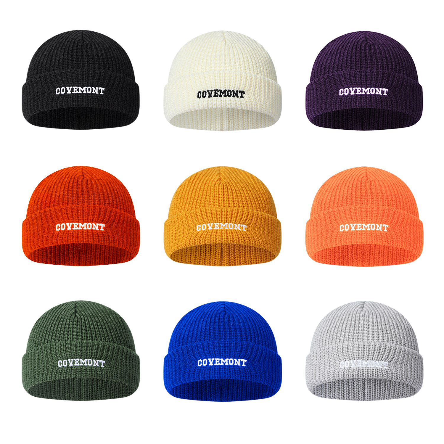 Covemont新款秋冬日系复古户外纯色百搭保暖海军帽针织冷帽瓜皮帽