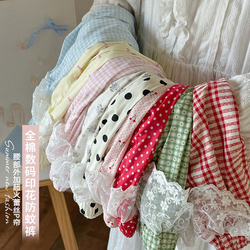 童装婴儿装亲子装裤子HS62040花边休闲防蚊裤休闲 女 常