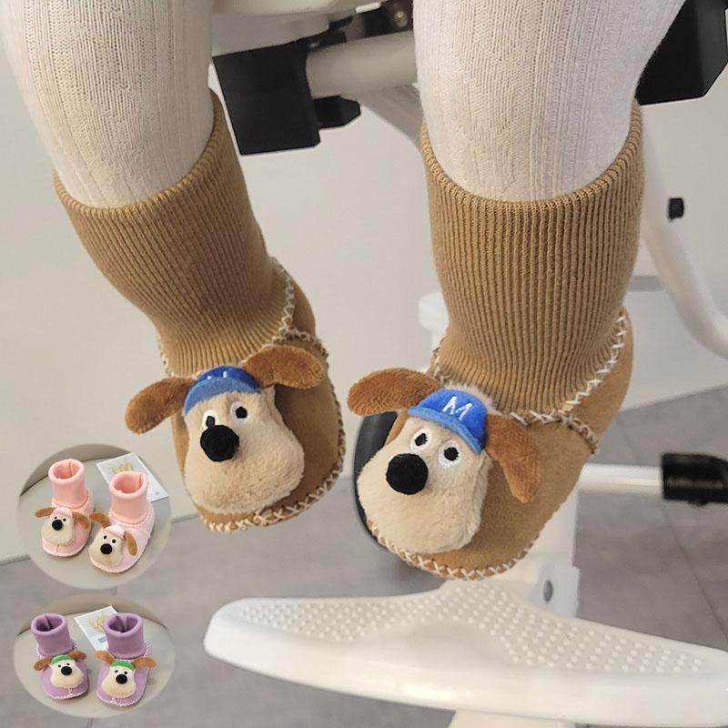 冬季加绒麂皮绒婴儿棉鞋秋加厚