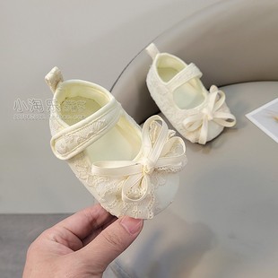 女宝宝软底春秋新款 步前公主鞋 防滑6 12个月一岁 纯棉布鞋 婴儿鞋