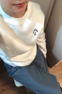 新款agnes日单小b字母印花简约卫衣加厚加绒休闲百搭通勤宽松上衣