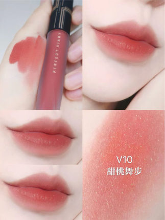 完美日记丝绒唇釉V10蜜桃乌龙色彩妆套装礼盒V01哑光口红学生款女