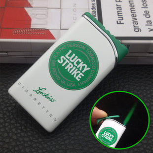 创意金属超薄绿色充气防风打火机 Strike个性 2020年新款 好彩Lucky