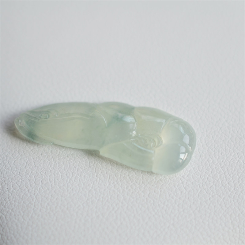 天然A货缅甸翡翠玉吊坠冰种翡翠虾弯弯顺节节高升长久富贵吊坠