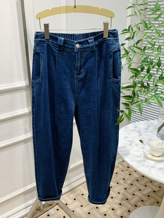 女款 哈伦9分萝卜裤 2022新款 宽松潮韩版 子 小个子休闲牛仔裤 老爹裤