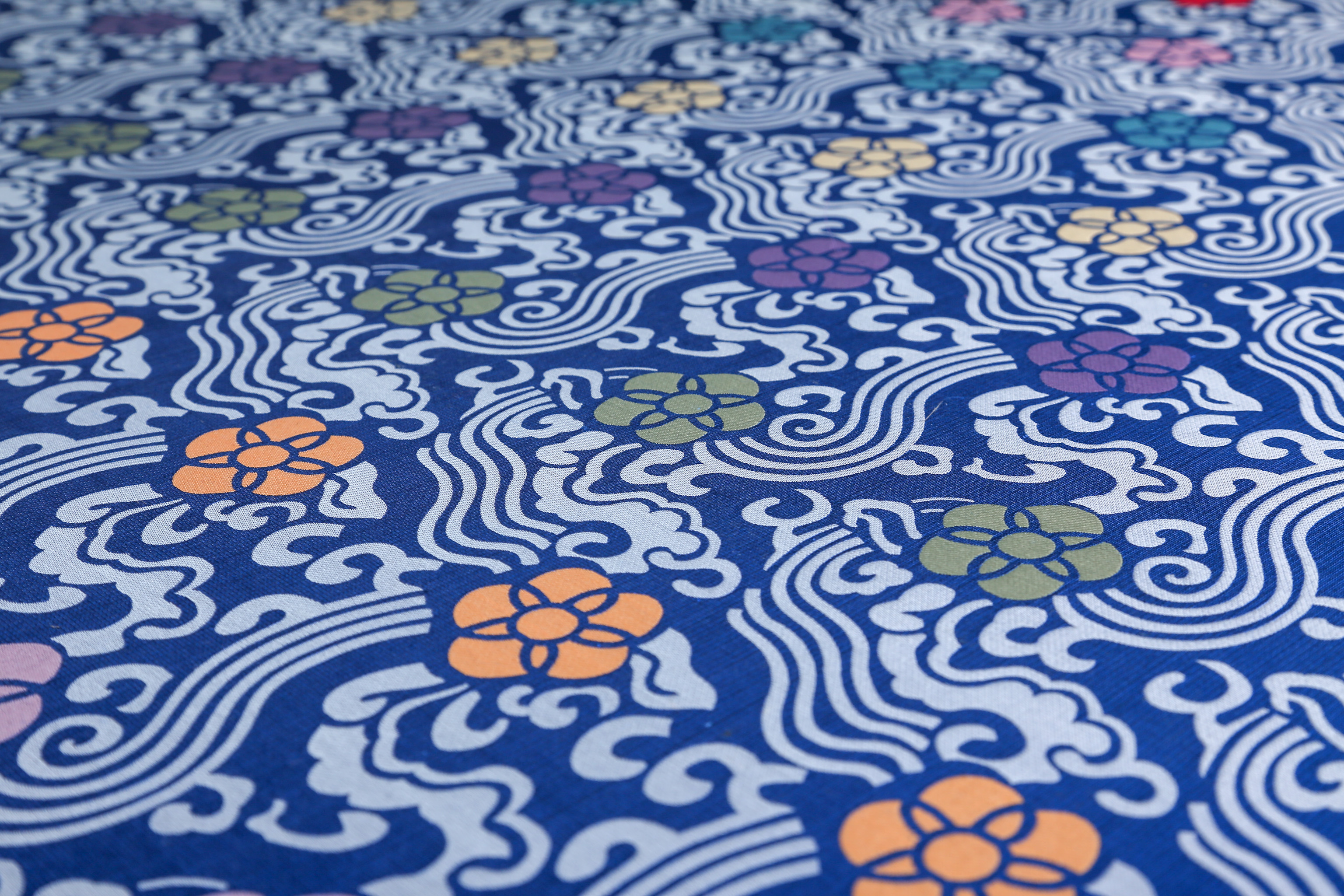 苏式锦宋锦落花流水纹三大锦之一汉服旗袍中国风服饰真丝提花布料