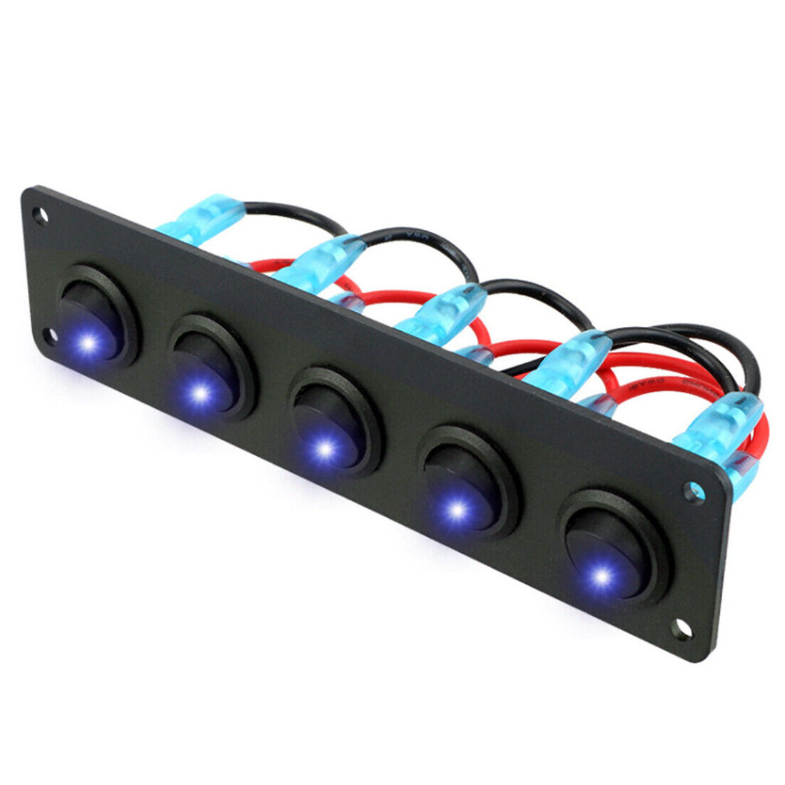 游艇开关面板配件电源插座船舶汽车改装开关纽子猫眼五位面板组合