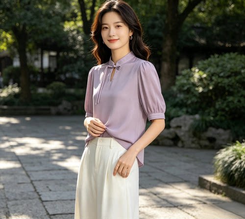 薄荷绿韩系高腰直筒裤套装女