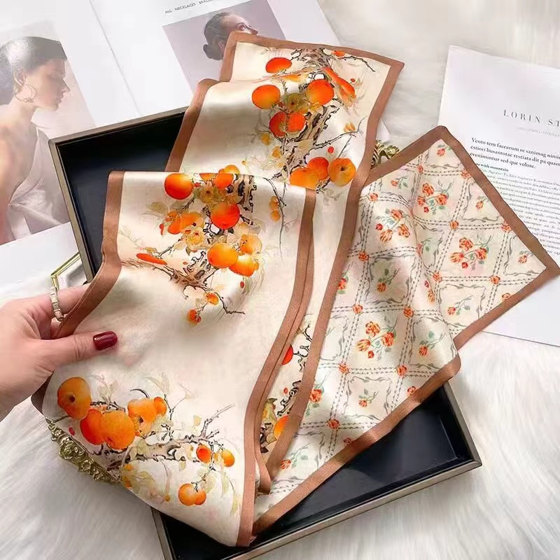 100%桑蚕丝长条披肩真丝丝巾女