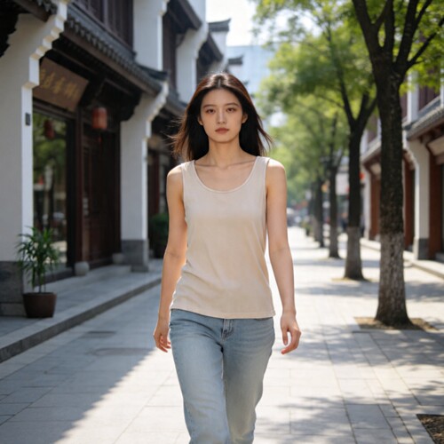 夏季桑蚕丝圆领背心内搭外穿