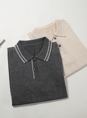 晓晓衣铺 外贸男士 桑蚕丝羊绒  P0LO领短袖针织T恤【特】~A4695