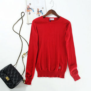 晓晓衣铺欧美风真丝棉羊绒休闲通勤度假百搭圆领长袖针织衫~A3890