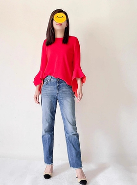 晓 外贸女J003 达人Z爱时尚有态度 小众设计款个性罩衫针织~A2096