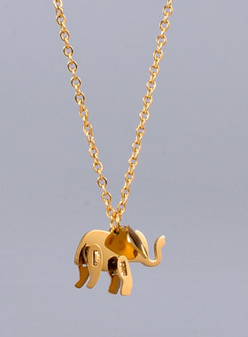 AL129设计吉祥小象大象拼接玩具几何特色项链锁骨链量大从优
