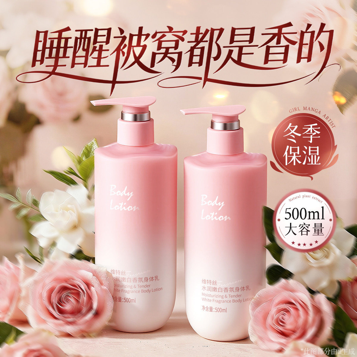 维特丝美白身体乳补水保湿滋润防干燥清爽不油腻身体乳液持久留香