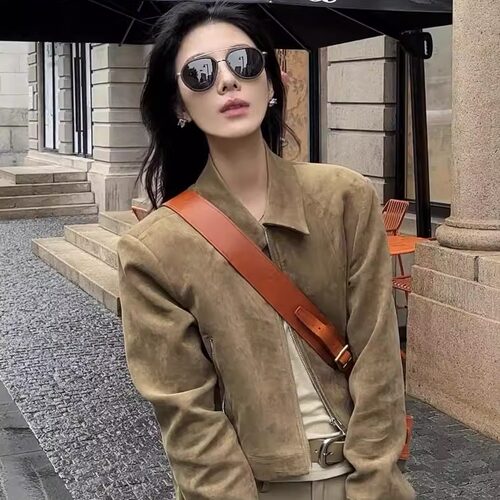 Oops LuLu 老钱麂皮绒短款夹克外套