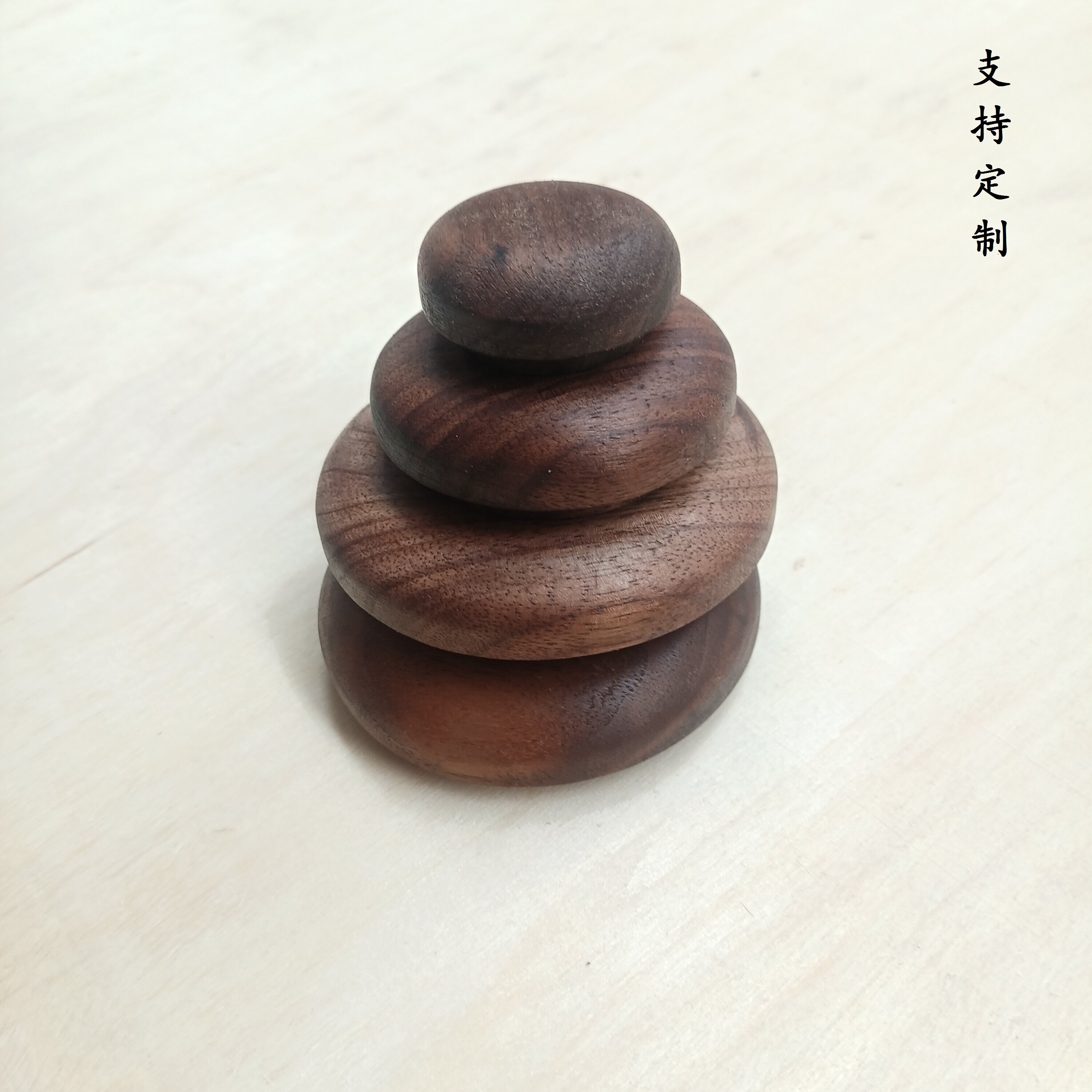 黑胡桃实木盖子杯盖葫芦茶叶罐盖子底座弧面木头盖定制碗壶防尘盖图片
