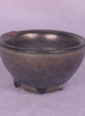 大唐鲁山乌金窑变白斑花釉油滴罗斯柴尔德火漆印天目山酒杯茶杯