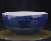 大明宣德年制洒蓝青金蓝刻花云龙纹水盂钵笔洗