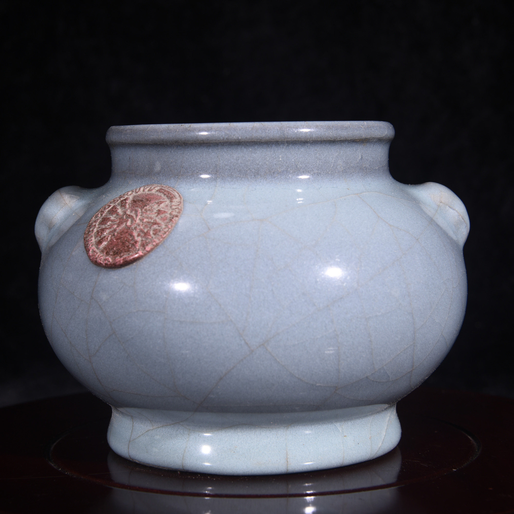 大宋官窑天青釉罗斯柴尔德火漆印尊