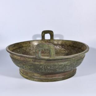 商周青铜夔龙夔凤纹铭文盘