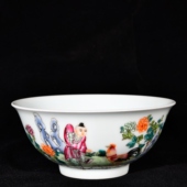 大清雍正年制洋彩珐琅彩斗鸡图宫式 碗