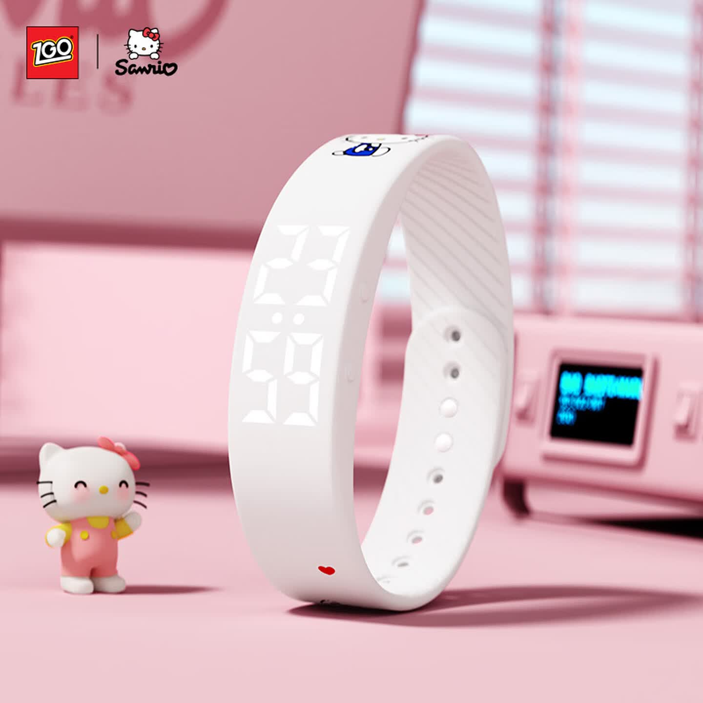 正港ZGO-HelloKitty智能运动手环无声震动闹钟睡眠监测电子手表女图片