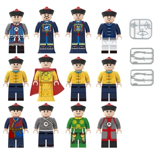 包邮清朝清军清兵八旗积木人仔王爷阿哥士兵丫鬟格格宫女侍女皇帝