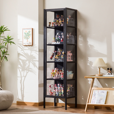 手办展示柜谷子痛柜积木娃娃落地书柜防尘收纳客厅飘窗夹缝小书架