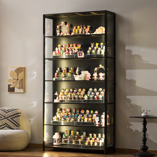 手办展示柜亚克力多层收纳柜子盲盒陈列架透明样品货柜带灯展示柜