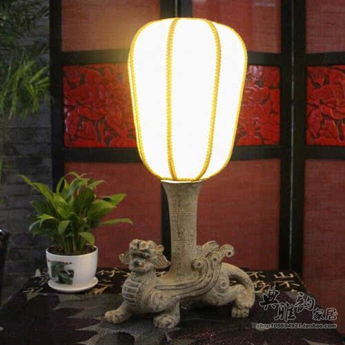 现代简约新中式仿古风树脂台灯