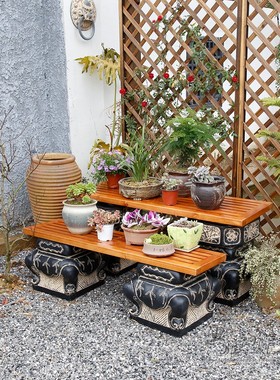 树脂造景新中式花园庭院仿古底座