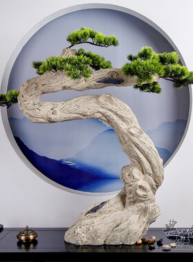 仿古风会所宾馆客栈盆栽装饰摆件